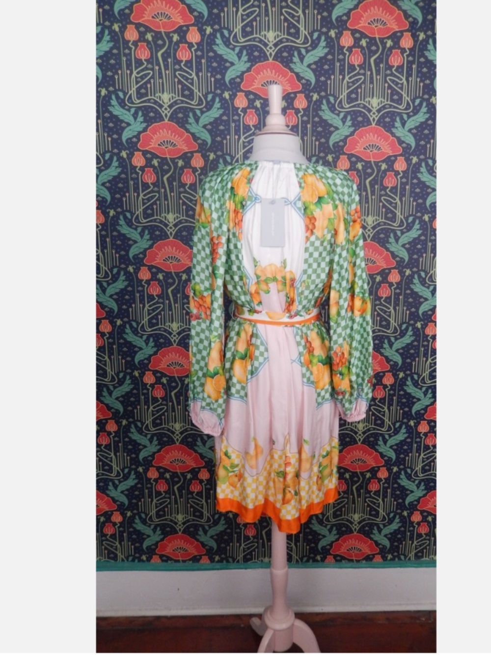 Antonio Melani Raffaella Fruit Print Resort Long Sleeve A-Line Mini Dress - Picture 9 of 9
